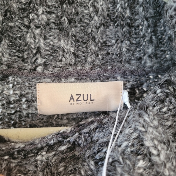AZUL by Moussy Grey Cowl Neckline Long Sweater - Picture 4 of 12